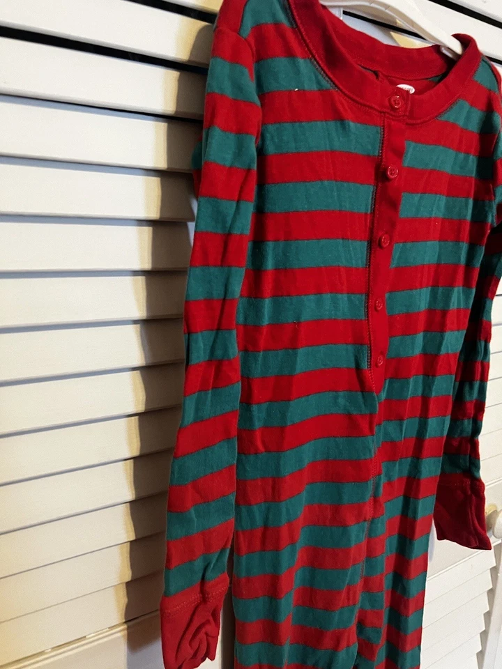 OLD NAVY Girls Boys Kids Size 6 Pajamas PJs Long Sleeve One Piece Striped - Image 3 of 4