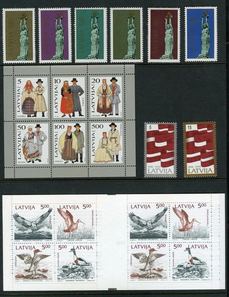 LATVIA YEAR 1991 ,1992 ,1993 COMPLETE FULL SETS MINT MNH STAMPS - Image 2 of 3