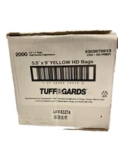 New, Tuff Gards Panera 2000 Sandwich Bags Yellow Saddle Pack 5.5" x 9"