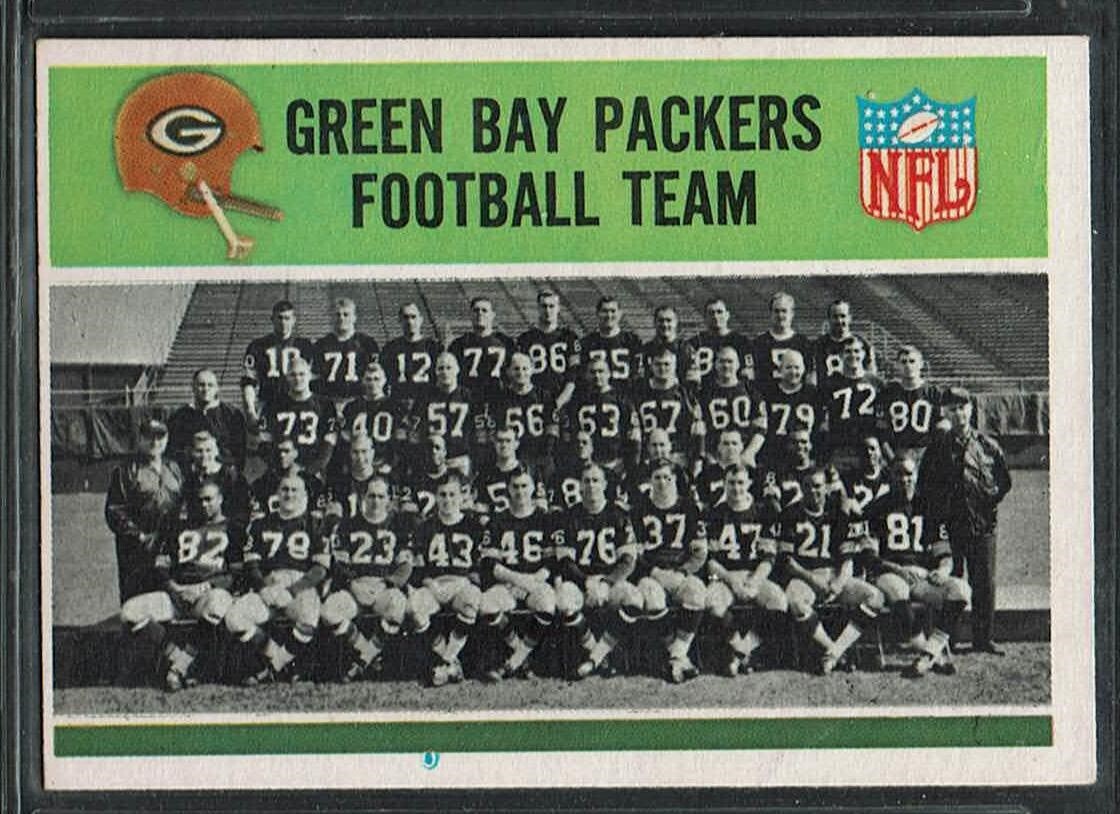 1965 PHILADELPHIA FOOTBALL GREEN BAY PACKERS TEAM CARD TC BART STARR