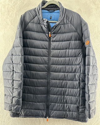 Save The Duck Mens Jacket 1XLT Puffer Full Zip Navy Ultra Light