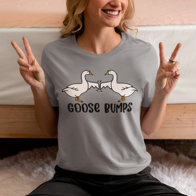 Goose Bumps Magic Tee - Hilarious Geese Fist Bump Graphic