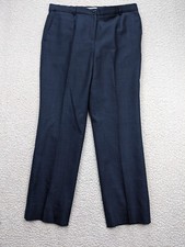 Pendleton Womens 12 Navy Blue Nailshead 100 Virgin Wool Pant Straight High Rise