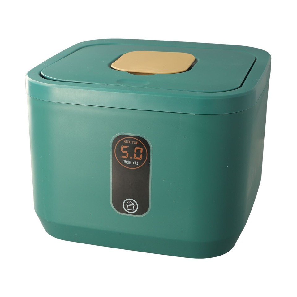 Grain Storage Rice Dispenser 1pc 23×23×17cm Gray/White Green/Green