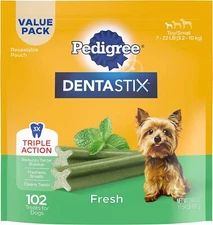 PEDIGREE DENTASTIX Dental Dog Treats for Toy/Small 1.54 Pound (Pack of 1) 