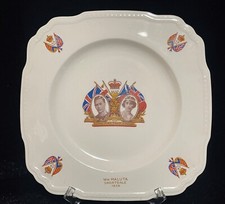  King George VI Coronation 1937 Queen Elizabeth Queen Mother Vintage Plate Dish