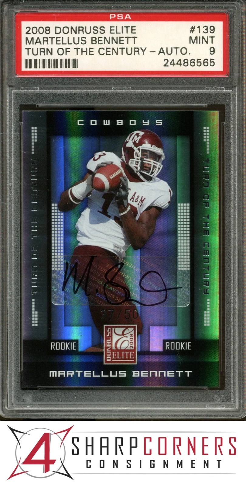 Martellus Bennett Donruss Elite #139 Turn of the Century-Autograph