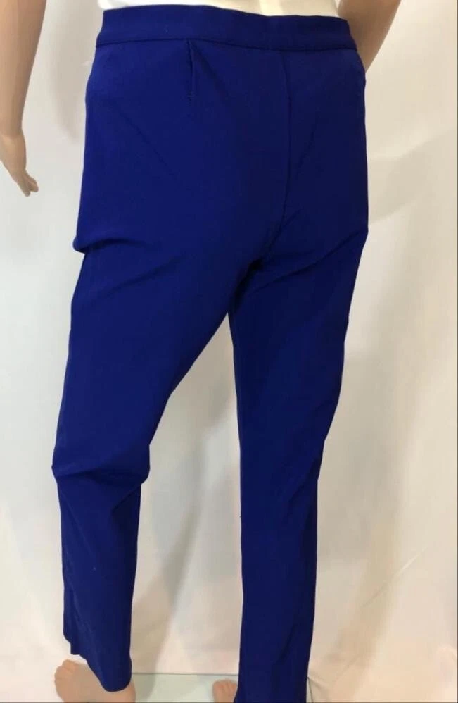 Versace Jeans donna abito pantalone blu vita alta gamba skinny cerniera 28