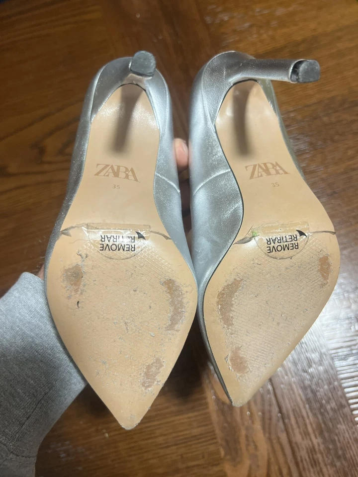 Zara Décolleté col. Argento Tg 35, Tacco 10 - Immagine 3 di 4