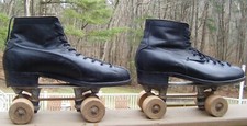 Vtg Cleveland Skate Co Gloria Nord 175 Roller Skates Men's 7.5 Hyde Wood Wheels