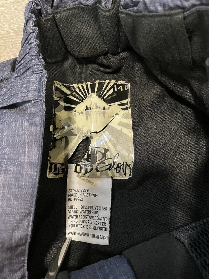 Body Glove Snow Pants Youth Size 14 Snowboard Ski Blue Denim Colored Insulated - Image 3 of 4