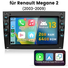 DAB+Per Renault Megane 2 2002-2009 Android Autoradio Carplay GPS Nav WIFI 2+64GB