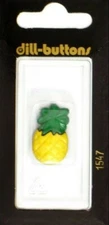 Dill Buttons ~ (1547) - Shank Pineapple Yellow ~ 1" - 1 ct