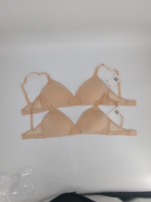 2 x Lively Bra Size 36DDD The Mesh Trim No-Wire Toasted Almond Nude