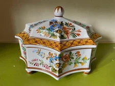 Vintage Porcelian covered Dish Made in Italy Multicolor