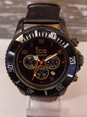 ICE-WATCH CHRONOGRAPH QUARTZ BLACK DIAL JAPAN MEN'S FULL WORKING VINTAGE WATCH