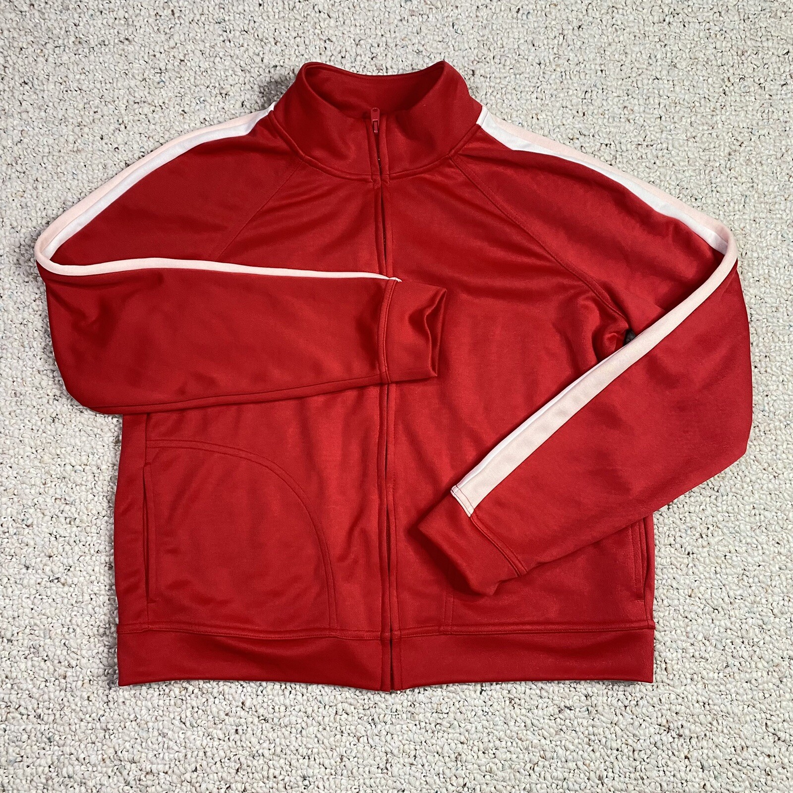 Old Navy Womens Active Jacket sz M Red Full Zip Pockets