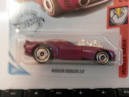 RODGER DODGER 2.0 #195✰purple haze;flames☆MUSCLE MANIA✰2019 i Hot Wheels  - Afbeelding 2 van 2