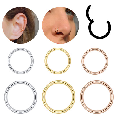 Pc 20g/18g/16g Stainless Steel Septum Ring Hoop Earrings Nose