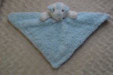 Blankets  Beyond Blue White Puppy Dog Lovey Security Blanket Bow Soft Plush Toy