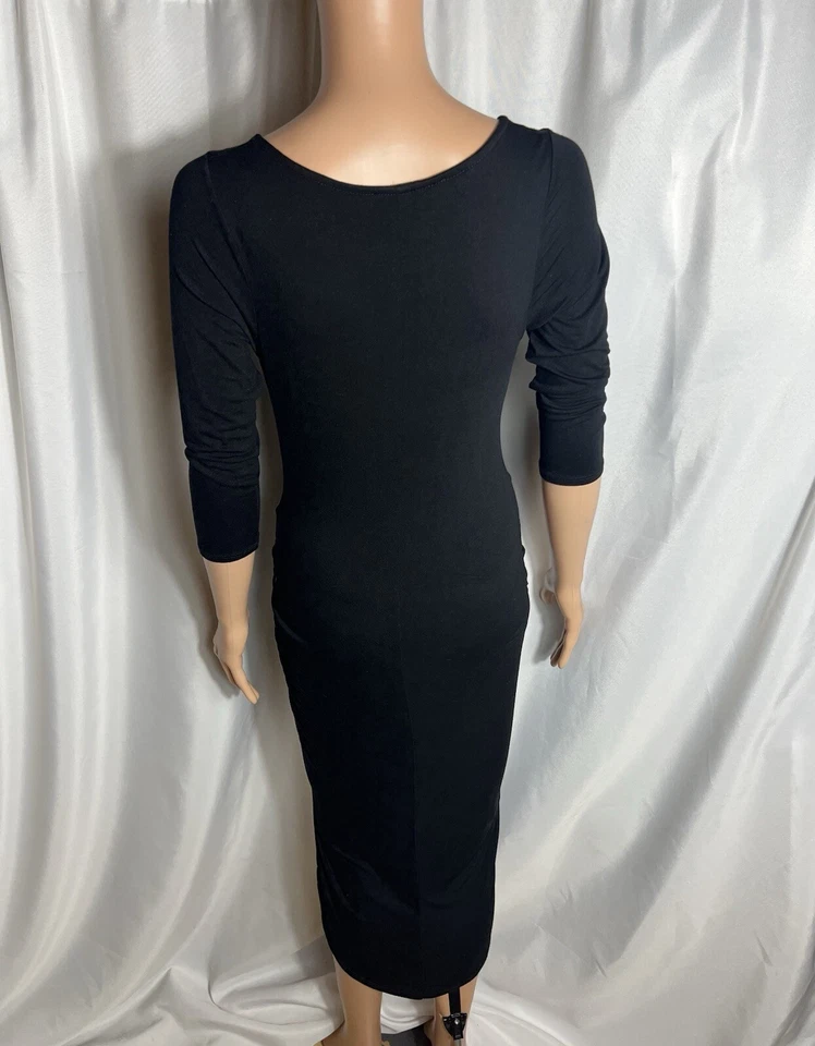 Vestido para mujer The Vanity Room talla pequeña negro dobladillo asimétrico manga 3/4 Foto 3 de 4