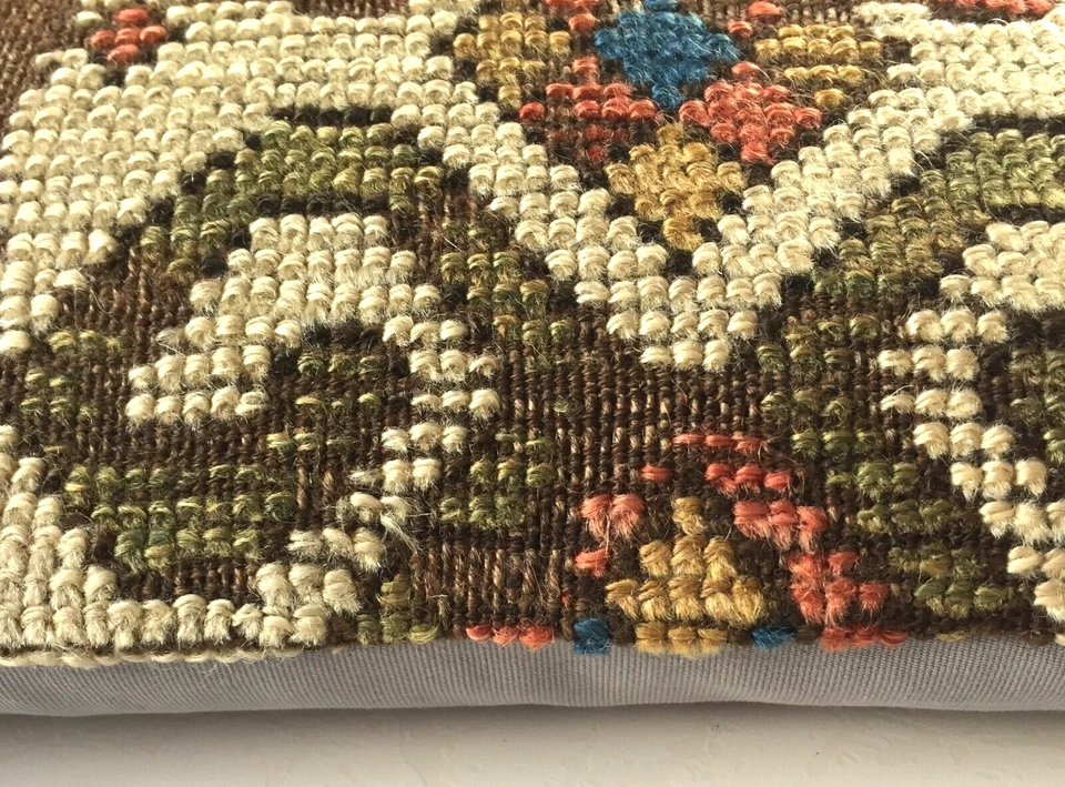 Antike Retro Moghan Kaukasus Teppich Kissen Handgeknüpft Grün Antique Pillow Rug - Bild 2 von 4