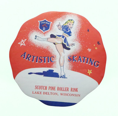 Lake Delton Wisconsin Original 1940's Scotch Pine Roller Skating Rink Sticker