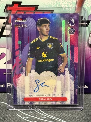 2026 Topps Finest Premier League Purple Finest Auto Shea Lacey /125 Rookie