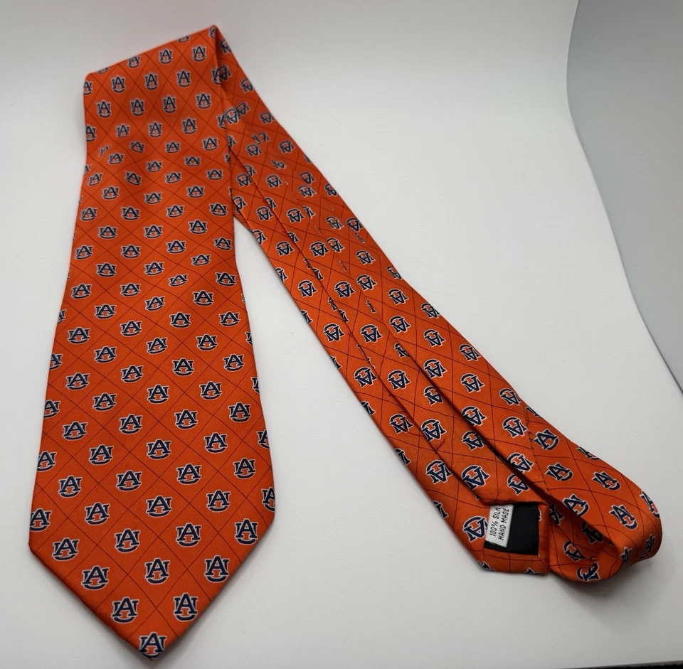 Colete Auburn Tigers logotipo gravata de seda Varsity laranja futebol basquete - Imagem 3 de 4