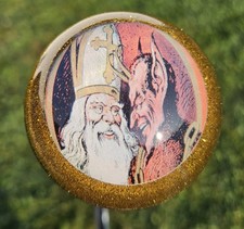 Custom Krampus Shift Knob Any Size Threads. Vintage Gold Antique Rat Rod Devil