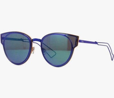 New CHRISTIAN DIOR DioramaSculpt KN9T5 63mm Blue Cat Eye Sunglasses Italy