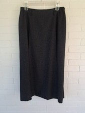 Vintage Talbots Petites 100 Wool Gray Midi Skirt 30 Inch Waist Size Tag Missing