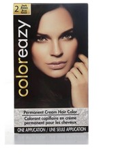 Coloreazy Permanent Cream Hair Color One Application 2 Dark Brown - New in Box