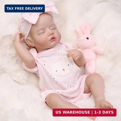 18 Inch Realistic Reborn Baby Doll - Sleeping Lifelike Newborn Doll Girl with Cl