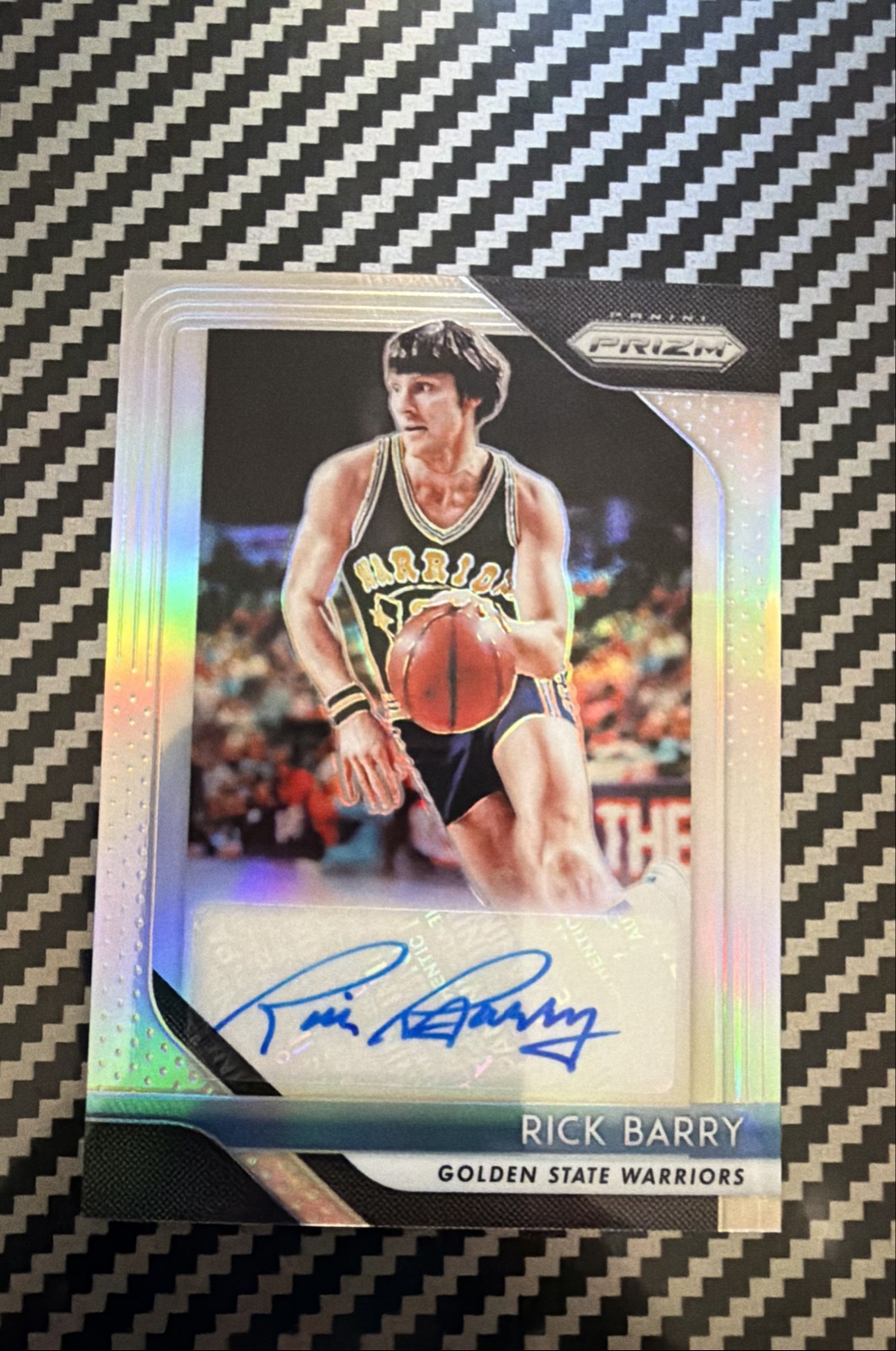 2018-19 Panini Prizm - Signatures Rick Barry #S-RBY Silver Prizm (AU)