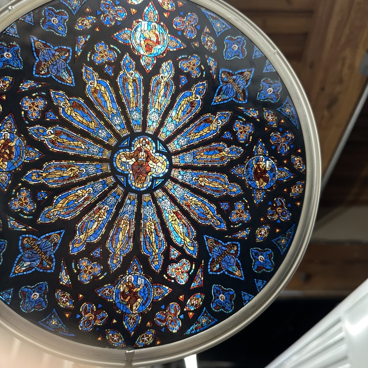 Glassmasters St. John's Rose Window Stained Glass Roundel Connick