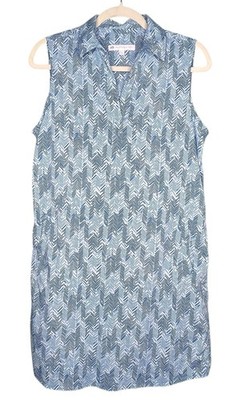Southern Tide Women s Kamryn Brrrr Horizon Hues Shift Dress Blue Casual Sz M
