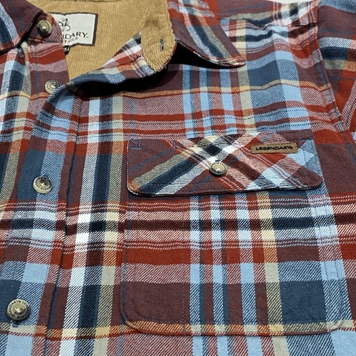 Legendäres Whitetails Buck Camp Flanellhemd rot kariert Cordbesatz Größe Medium - Bild 5 von 8