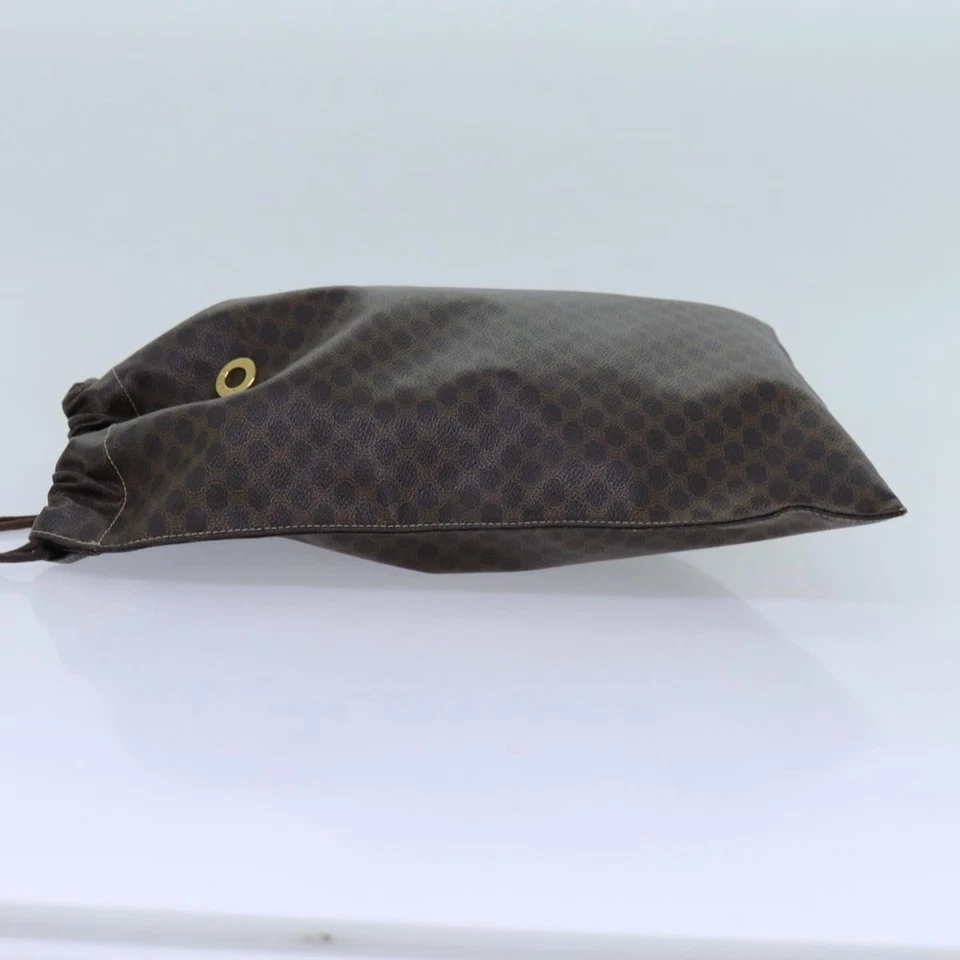 Celine Triomphe Drawstring Bucket Bag Raffia With Leather Brown Pvc Shoulder - Image 4 of 4