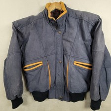 Vintage Blue Soft Leather Oversized 80s/90s Jacket Woman's Size XS