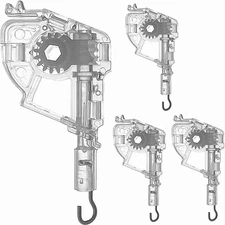 4Pcs 2" Low Profile Wand Tilter Mechanism with 7/32" Hexagon Shaped Gear Hook Co