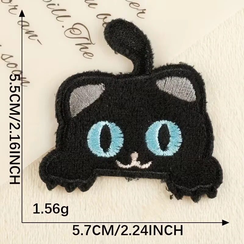 Self-adhesive iron on patch Cartoon Black Cat 2+1/4 x 2+1/8 inch - Image 2 of 3