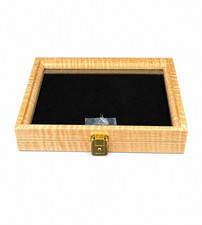 Curly Maple Wood Display Case 12 X 9.5 X 2 for Arrowheads Knives Collectibles