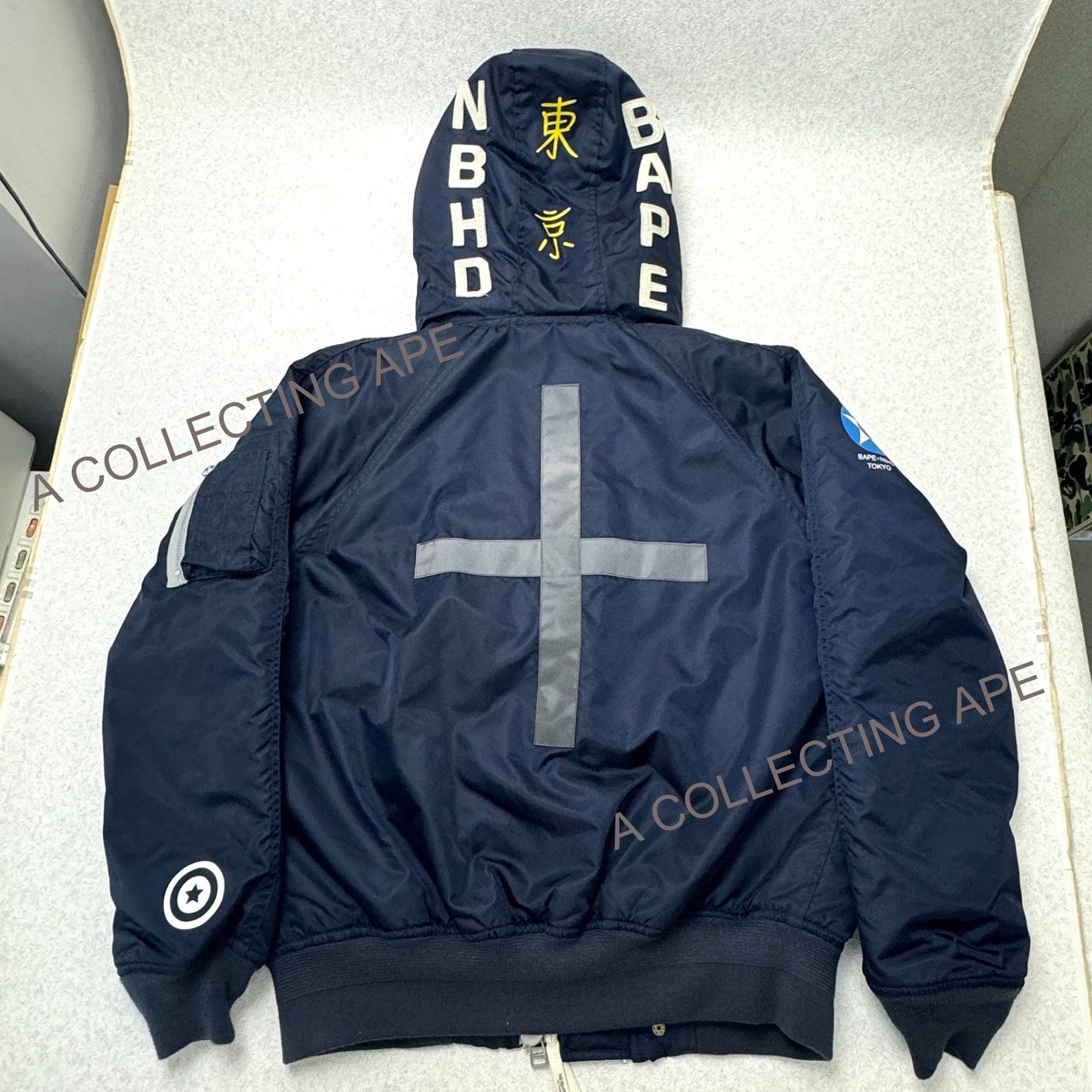 BAPE® NBHD CAMO SHARK N2-B DOWN JACKET Nbhd Camo Bape Shark X