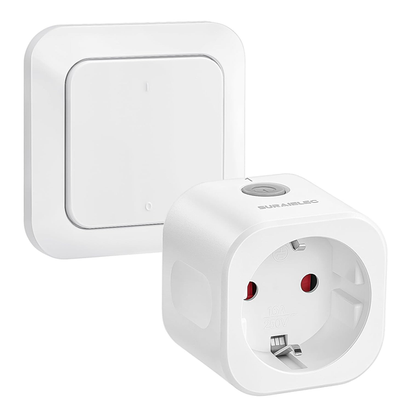Suraielec Funksteckdose Mit Fernbedienung, 16A 3680W Funksteckdosen Set FüR Inne-image