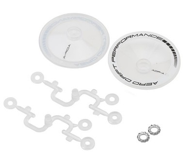 DS Racing Sloped Aero Drift Wheel Covers (Clear/White) (2) [DSC-ADP-ATW-BF]