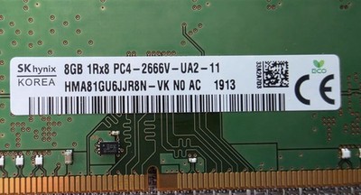 SK Hynix 1Rx8 PC4-2666V-UA2-11 8GB (1x8GB) RAM DDR4 2666MHz HMA81GU6JJR8N-VK