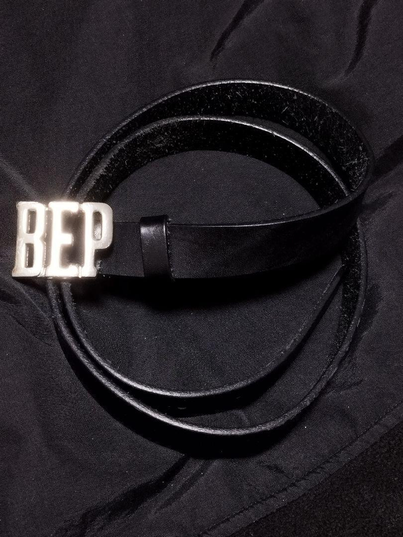 BEP Black Leather Belt with Custom Holes | Stylish 43-Inch Accessory