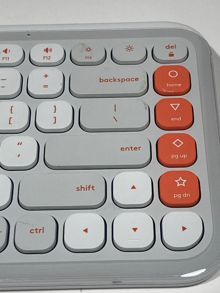 Logitech Pop Icon Keys Wireless Keyboard Off White And Orange W/dongle - Image 4 of 4