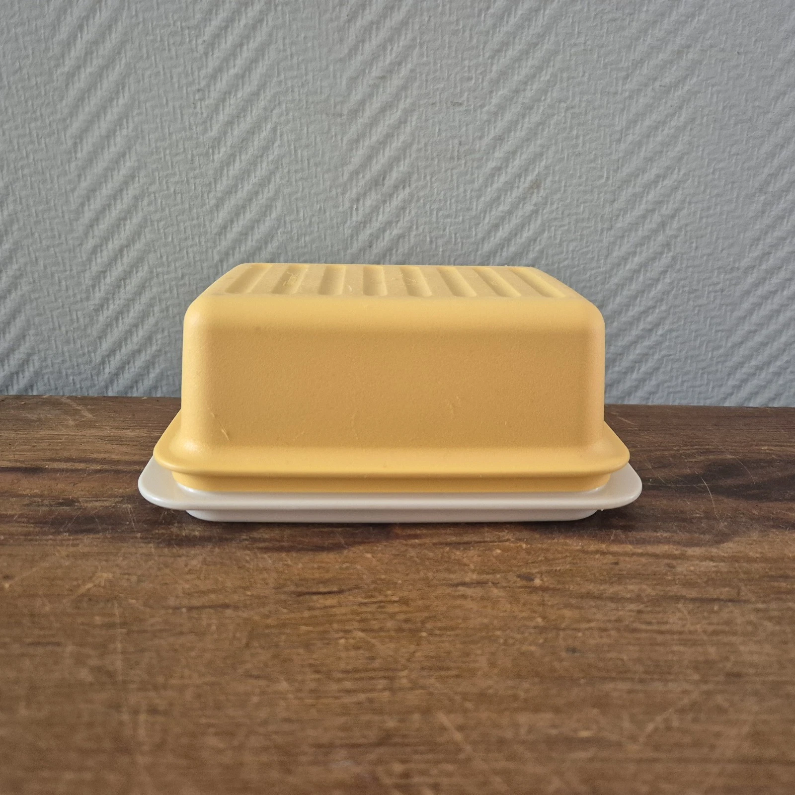 Vintage Tupperware Butter Holder, Cheese Container, Yellow Color, 1